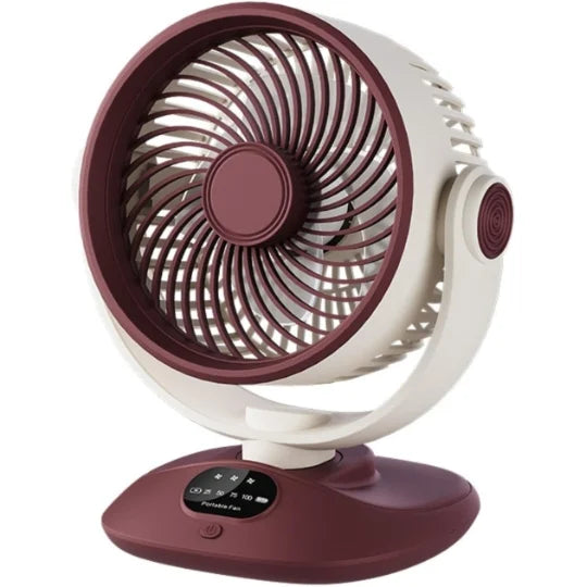 Ventilateur LED Rotatif — Rechargeable, Orientable 120° & Silencieux
