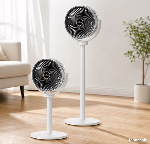 Ventilateur 3-en-1 Silencieux — 5 Vitesses, USB-C & 4 Hauteurs
