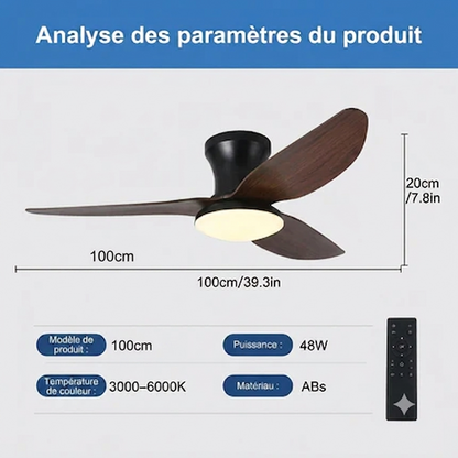 Ventilateur Plafond Connecté Varen – Pales Invisibles Rétractables, Bluetooth & LED
