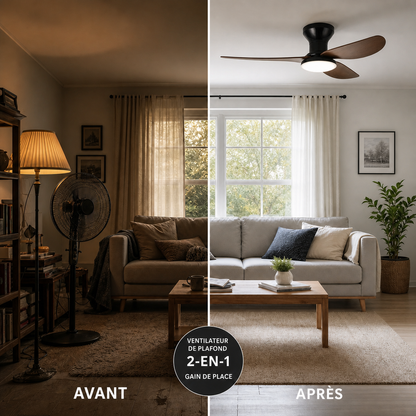 Ventilateur Plafond Connecté Varen – Pales Invisibles Rétractables, Bluetooth & LED