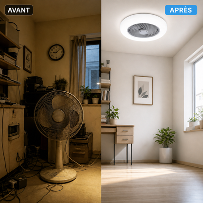Ventilateur Plafond – Style Nordique, Moteur DC Inaudible & LED