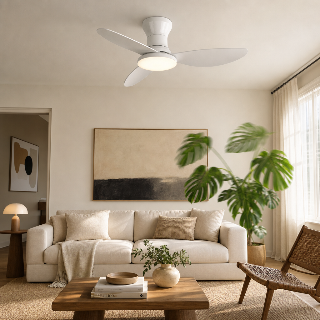 Ventilateur Plafond Connecté Varen – Pales Invisibles Rétractables, Bluetooth & LED