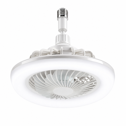 Mini Ventilateur Plafonnier 2-en-1 – LED Orientable sur Douille E27