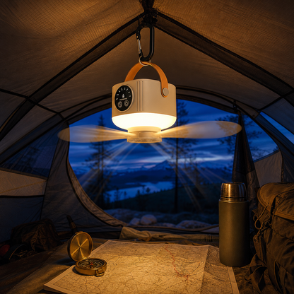 Lampe Ventilateur LED Portable — Rechargeable & Silencieux