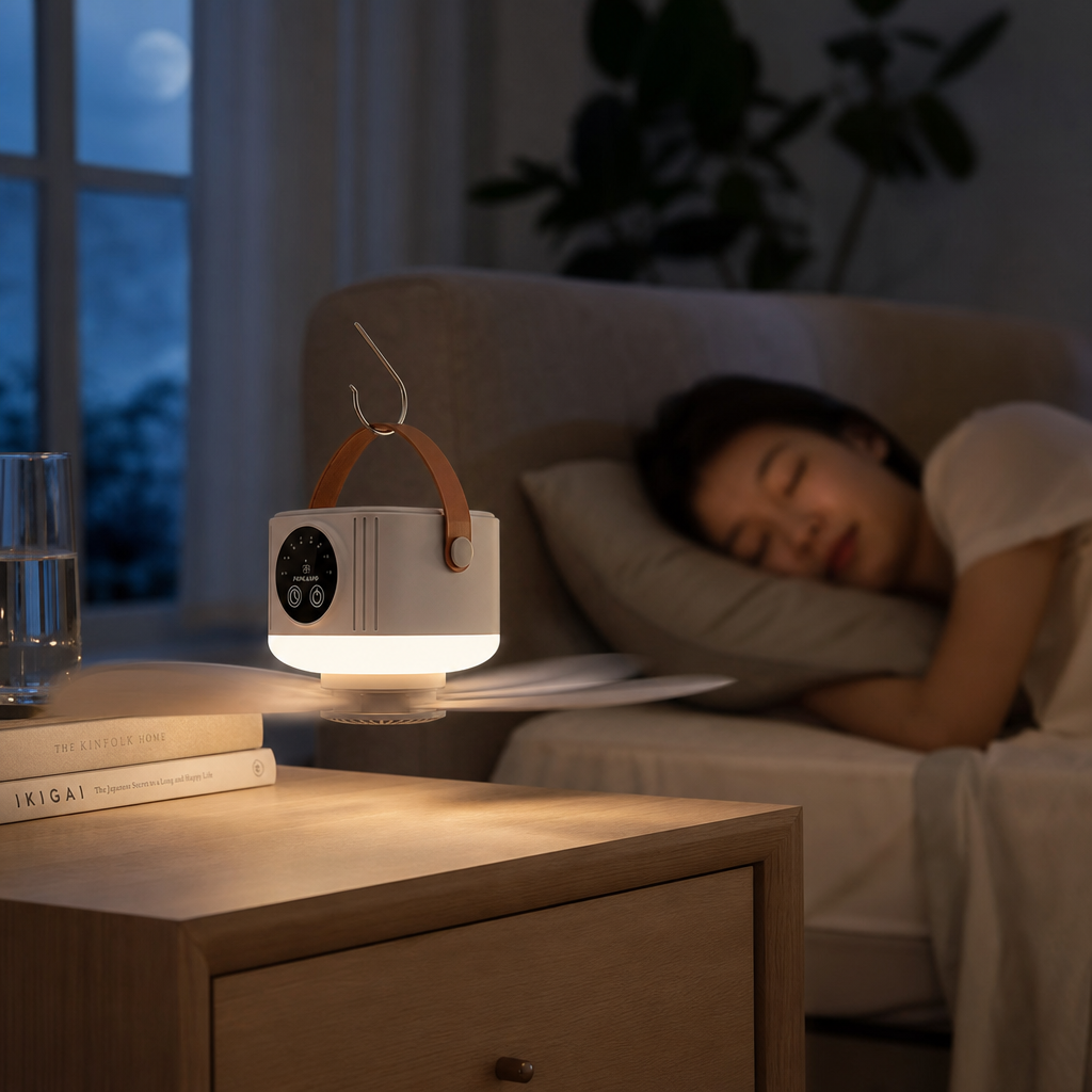 Lampe Ventilateur LED Portable — Rechargeable & Silencieux