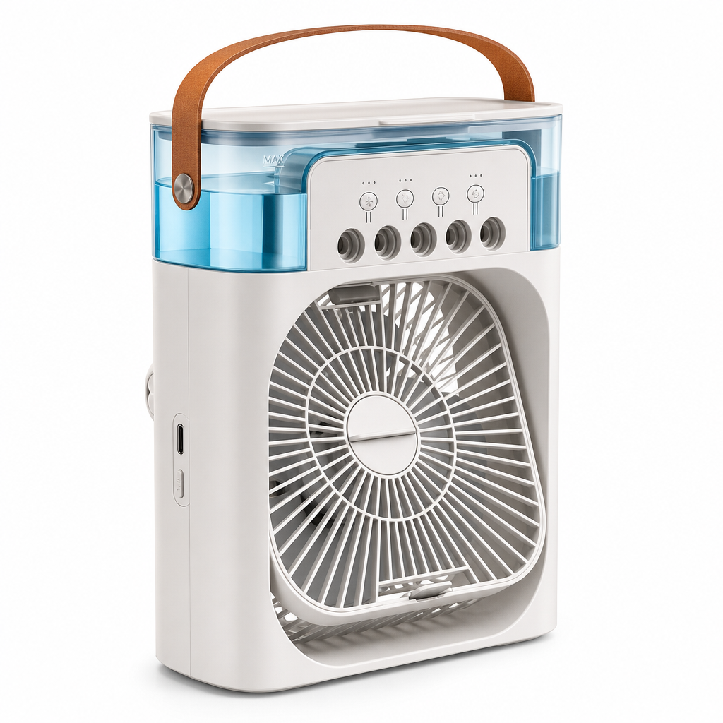 Climatiseur 3-en-1 Mini — Rafraîchit, Humidifie & Éclaire