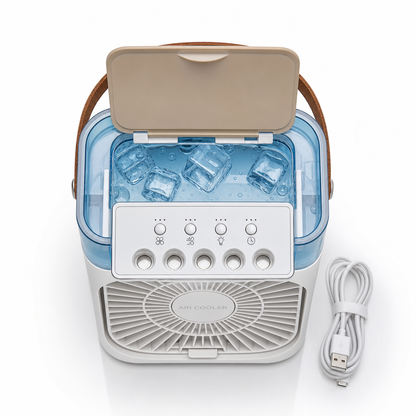Climatiseur 3-en-1 Mini — Rafraîchit, Humidifie & Éclaire
