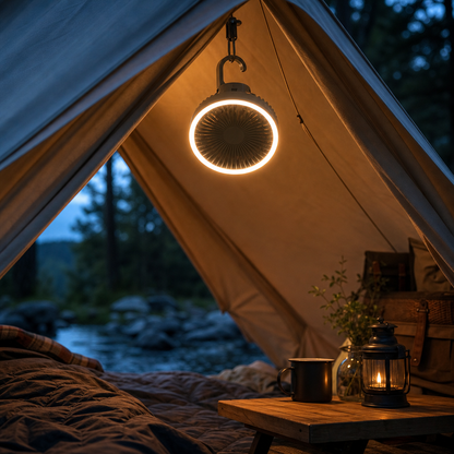 Ventilateur Camping Rechargeable — Sans Fil, Longue Autonomie