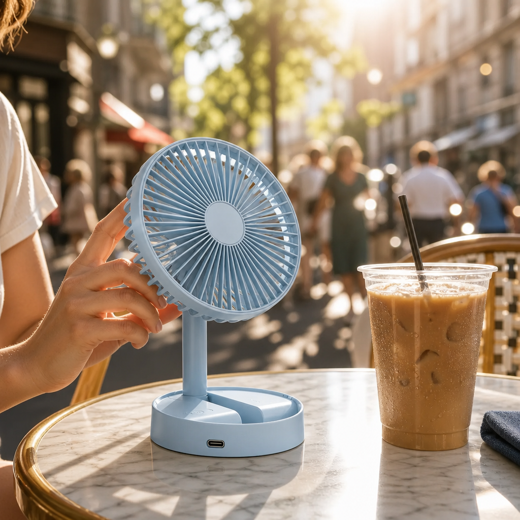 Ventilateur Pliable USB-C — Silencieux & Rechargeable
