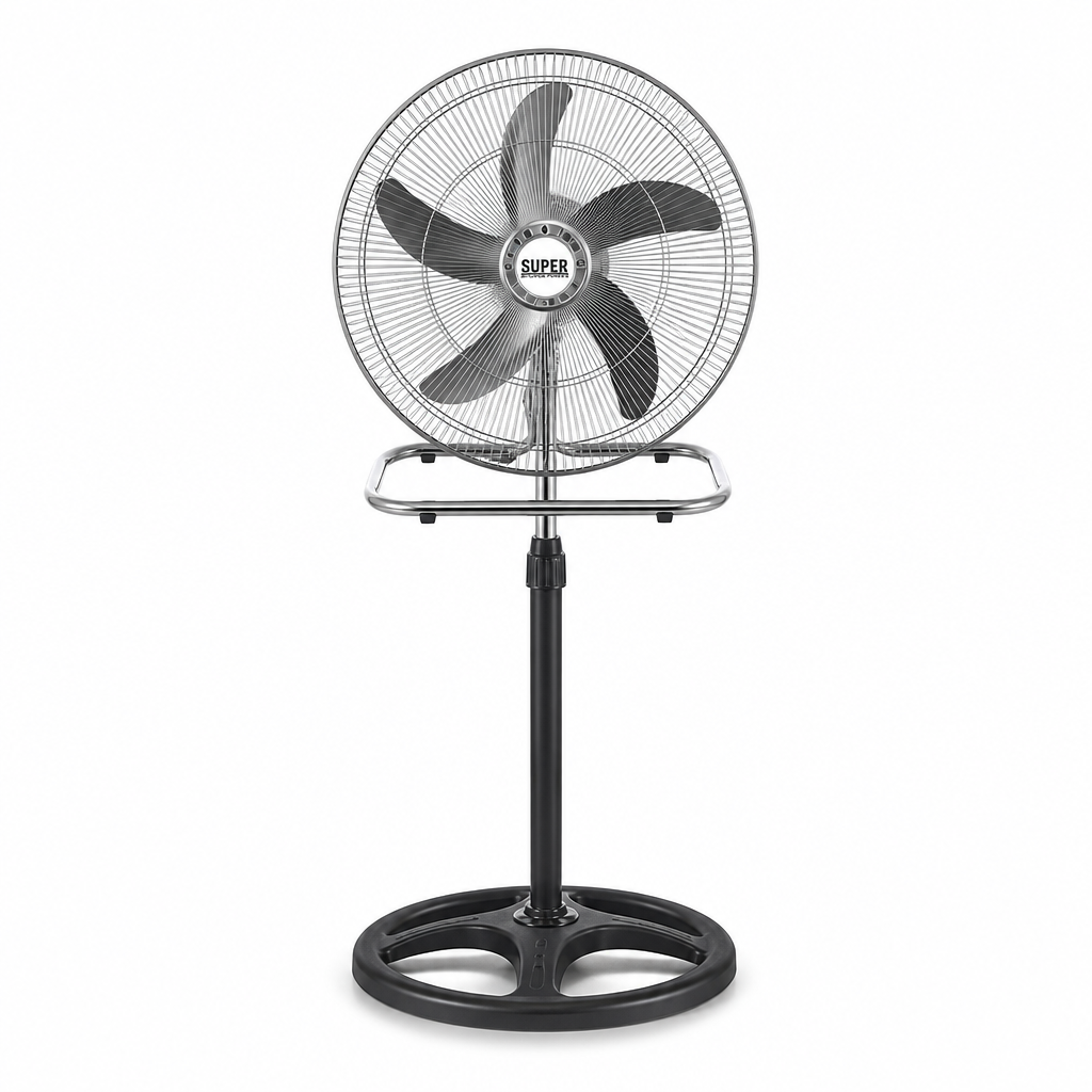 Ventilateur sur Pied Puissant — 3 Vitesses & Hauteur Réglable