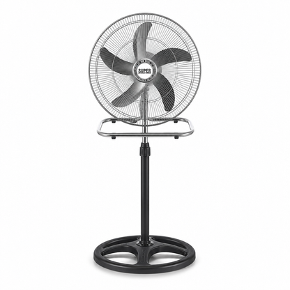 Ventilateur sur Pied Puissant — 3 Vitesses & Hauteur Réglable