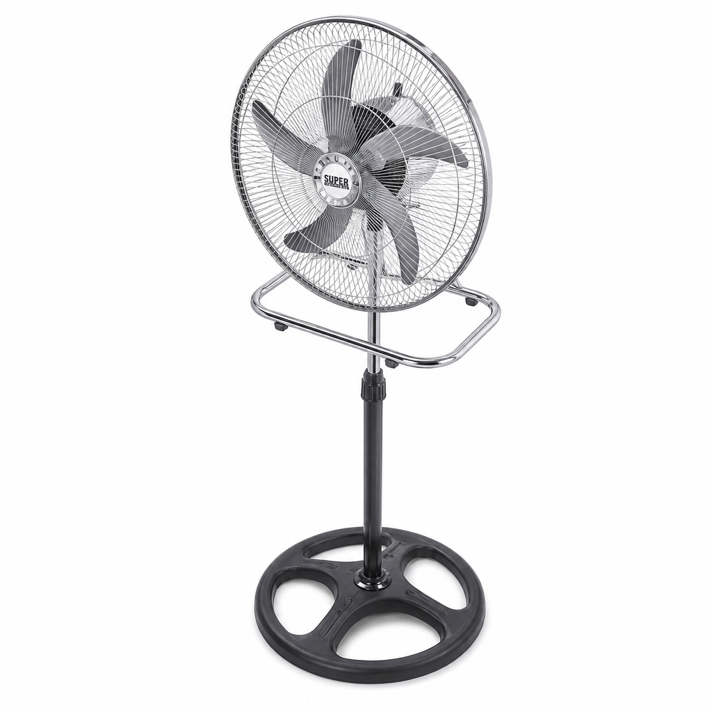 Ventilateur sur Pied Puissant — 3 Vitesses & Hauteur Réglable