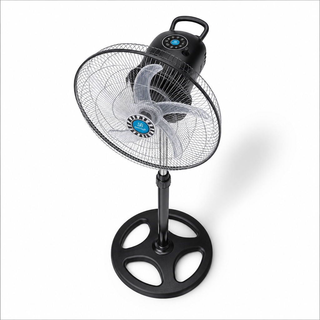 Ventilateur sur Pied Réglable — Silencieux & Puissant