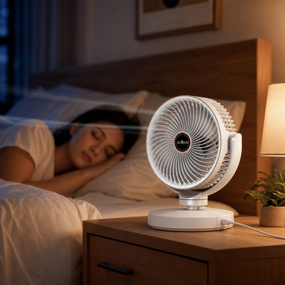Ventilateur 3-en-1 Silencieux — 5 Vitesses, USB-C & 4 Hauteurs