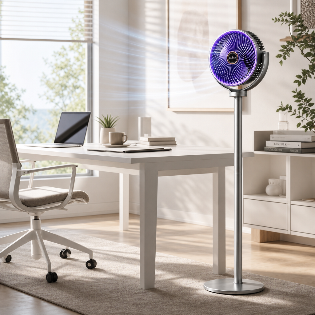 Ventilateur 3-en-1 Silencieux — 5 Vitesses, USB-C & 4 Hauteurs