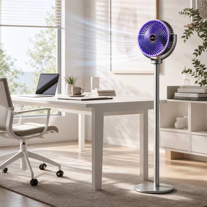 Ventilateur 3-en-1 Silencieux — 5 Vitesses, USB-C & 4 Hauteurs