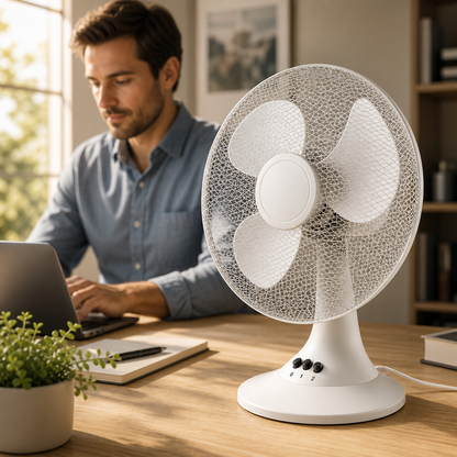 Ventilateur de Table Silencieux — 3 Vitesses & Inclinaison 30°
