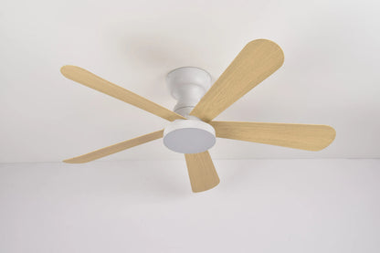 Ventilateur de Plafond Encastré Plat Alvik – 104cm, 5 Pales, Télécommande & Minuterie, Réversible